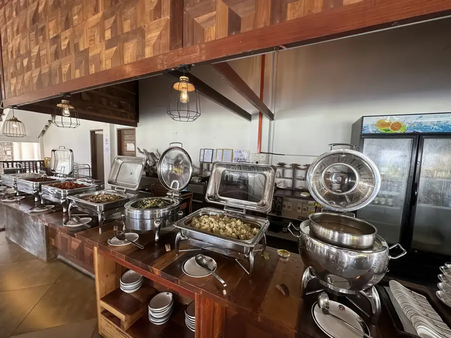 Selection of buffet meals for breakfast and dinner Mussah Poteh Resort