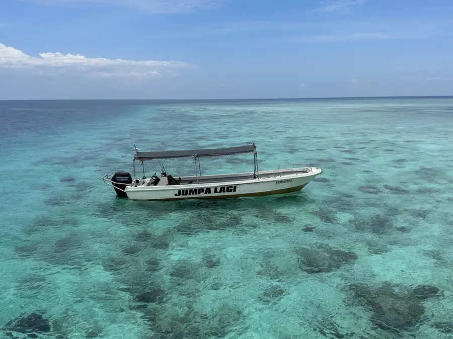 Speedboat used for guest transfers and island tours Mussah Poteh Resort